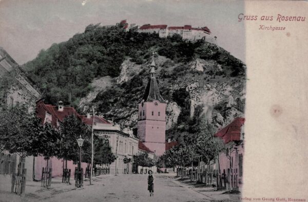 Râșnov, Rosenau, strada Bisericii / Gării