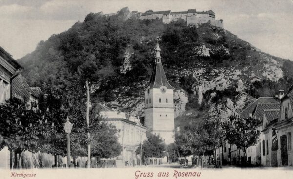 Râșnov, Rosenau, strada Bisericii / Gării